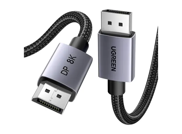 ვიდეო კაბელი UGREEN DP120 (25906), 8K DP to DP, 3m, Grey/Black