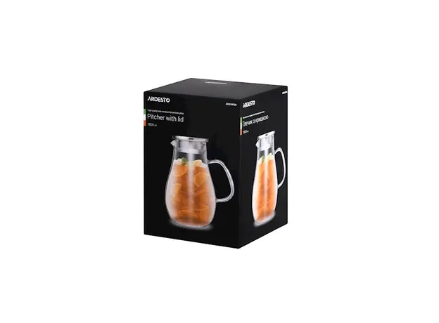 დოქი ARDESTO Pitcher with lid, 1800 ml, borosilicate glass, s/s, 3 image