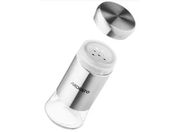 სამარილე და საპილპილე Ardesto Spices Shakers Set Gemini, 2 pcs, stainless steel, glass, 5 image