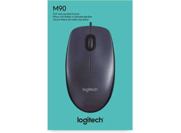 მაუსი LOGITECH M90 Corded Mouse - GREY - USB - EWR2, 4 image