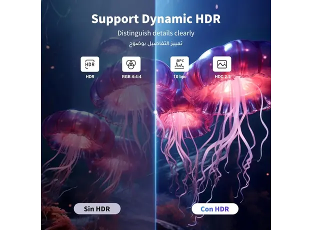 ვიდეო კაბელი UGREEN DP120 (25906), 8K DP to DP, 3m, Grey/Black, 5 image