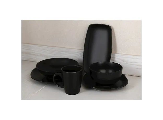 თეფში Ardesto AR2925MB Molize, 25cm, Ceramics, Black, 3 image