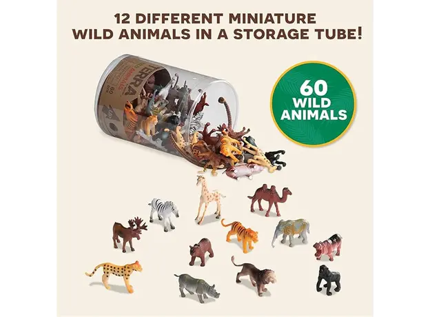 ველური სამყაროს სათამაშო ნაკრები Terra WILD ANIMALS IN TUBE, 3 image