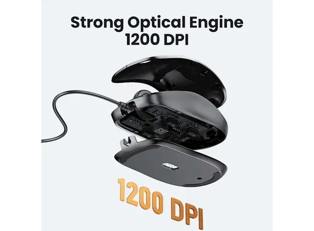 მაუსი UGREEN MU007 (90789), Wired, USB, Mouse, Black, 3 image