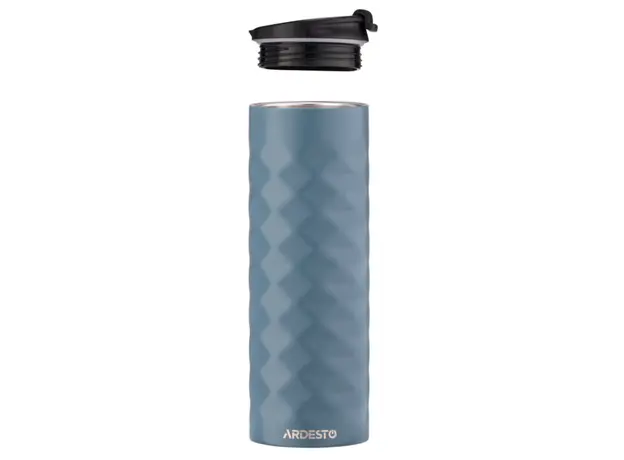 თერმოსი Ardesto Travel mug Bright City 400 ml, stainless steel, dark blue, 3 image