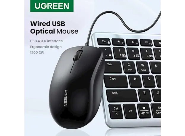 მაუსი UGREEN MU007 (90789), Wired, USB, Mouse, Black, 4 image