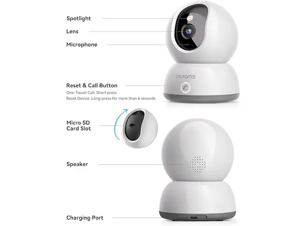 ვიდეო სათვალთვალო კამერა Blurams A31C Lumi, Indoor Security Camera, White, 7 image