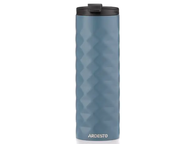თერმოსი Ardesto Travel mug Bright City 400 ml, stainless steel, dark blue, 2 image