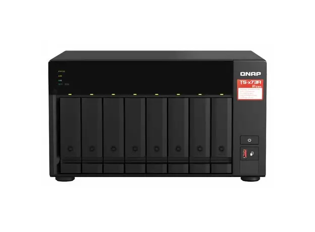 კვების წყარო 8-bay NAS AMD Ryzen V1000 series V1500B 4C/8T 2.2GHz 8GB DDR4 RAM (2 x SODIMM slots max. 64GB optional ECC RAM support) 8x SATA 6Gb/s bays 2x M., 3 image