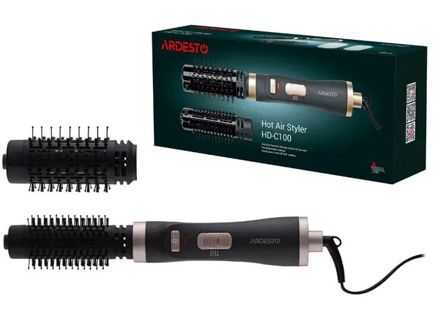 თმის სავარცხელი Ardesto Hair dryer brush , 2W, 2 modes, black, 7 image