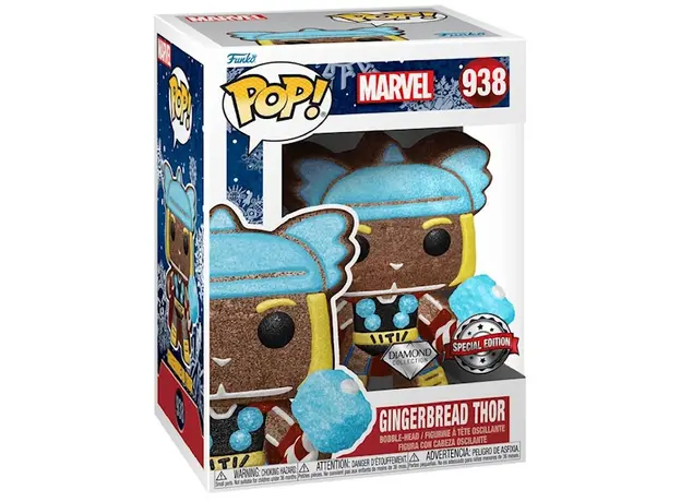 საკოლექციო ფიგურა Funko POP! Bobble Marvel Holiday Gingerbread Thor (DGLT) (Exc) 58235, 3 image