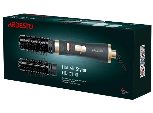თმის სავარცხელი Ardesto Hair dryer brush , 2W, 2 modes, black, 6 image