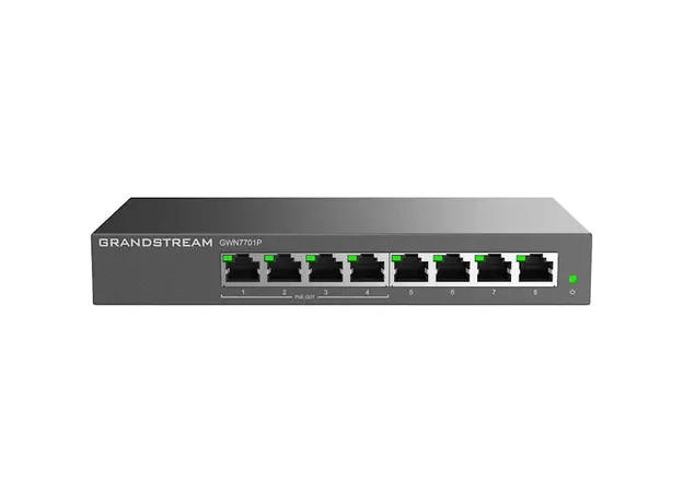 სვიჩი Grandstream GWN7701P, 4-Port Gigabit, PoE + Switch, Gray, 2 image
