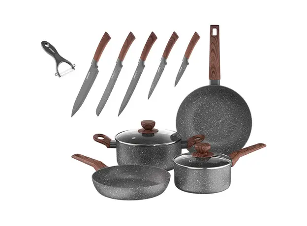 ქვაბების და ტაფების ნაკრები Ardesto 12 pcs set Midori,  stainless steel, 2 image
