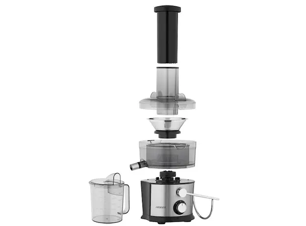 წვენსაწური Ardesto centrifugal juicer, 1100W, bowl-1L, plastic/iron, silver-black, 6 image