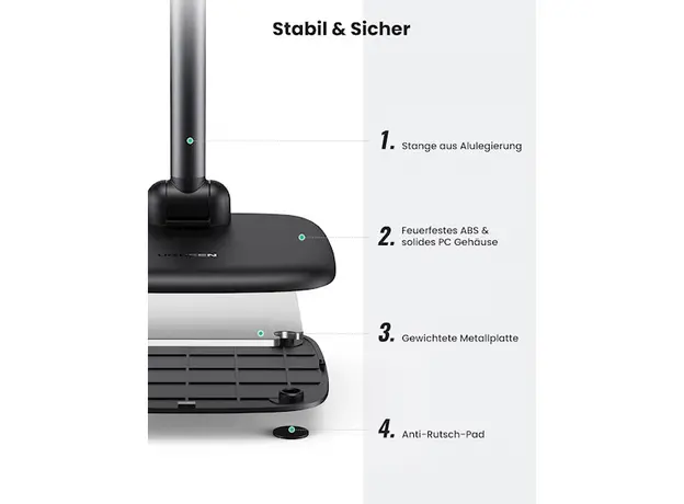 მობილურის სამაგრი UGREEN LP287 (10999), Adjustable Desk Phone Holder, Black, 5 image