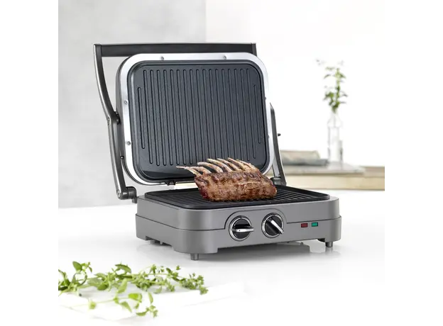 გრილი Cuisinart GR47E Griddler Elite Grill Gray, 4 image