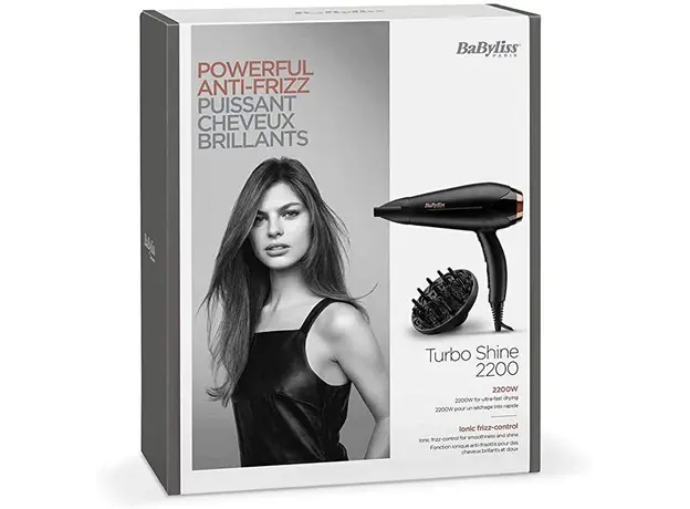 თმის საშრობი Babyliss D570DE Turbo Shine 2200 Hair Dryer Black/Bronze, 3 image