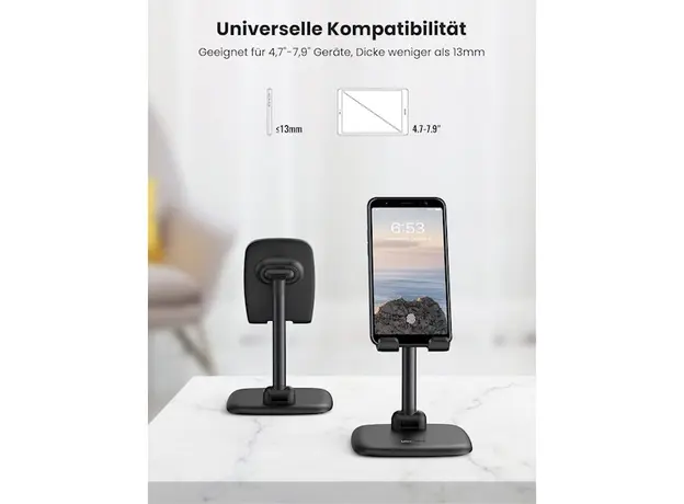 მობილურის სამაგრი UGREEN LP287 (10999), Adjustable Desk Phone Holder, Black, 3 image