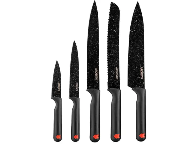 დანების ნაკრები Ardesto Black Mars Knives Set 5 pcs, black, stainless steel, plastic