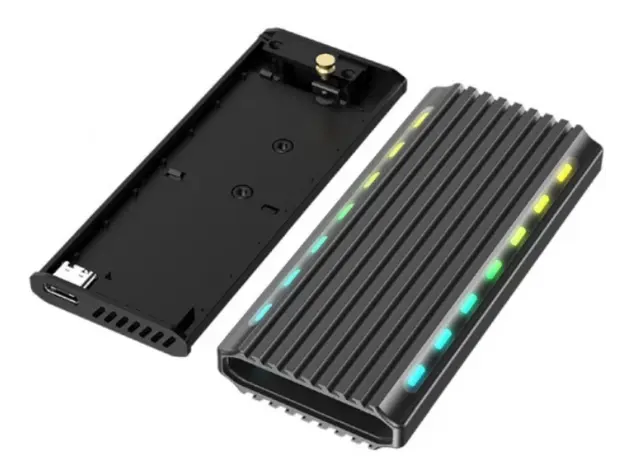 მყარი დისკის ყუთი Gembird EE2280-U3C-03 USB 3.1 enclosure for M.2 NVMe Drives Backlighted Aluminum, 4 image