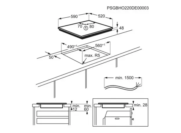 ქურის ზედაპირი Electrolux EIB60420CK, 4 image