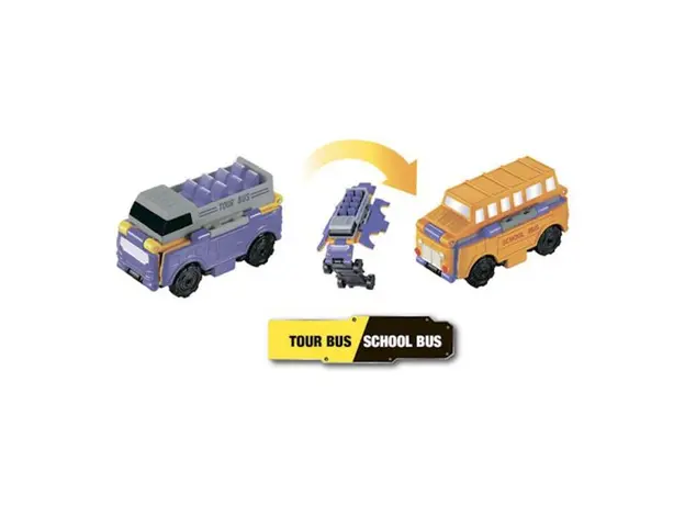 სათამაშო მანქანა TransRacers Tour Bus & School Bus, 3 image