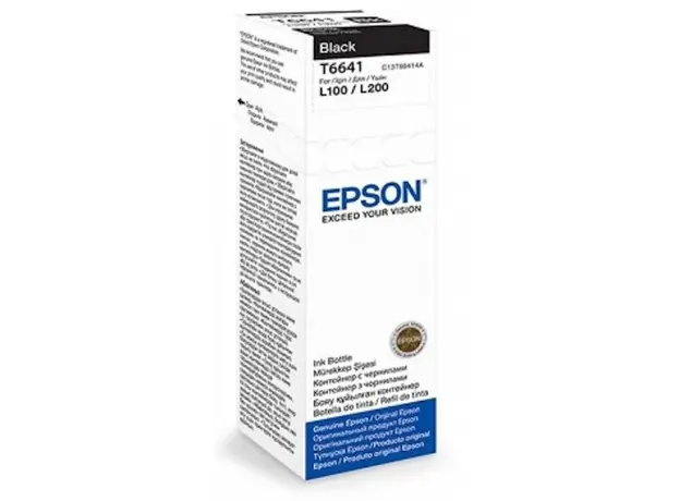 კარტრიჯი EPSON ORIGINAL (C13T66414A) I/C (b) L100 Black ink bottle 70 ml