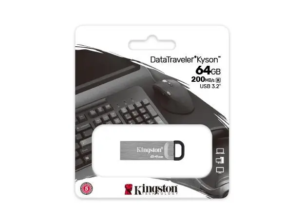 USB ფლეშ მეხსიერება Kingston DTKN/64GB 64GB USB 3.2 Gen1 DT Kyson, 4 image