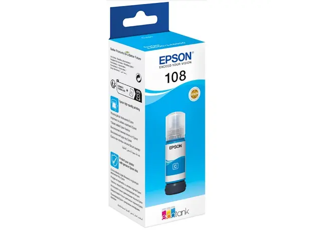 კარტრიჯის მელანი Epson 108 C13T09C24A, 7200P, Ink Cartridge, Cyan, 3 image