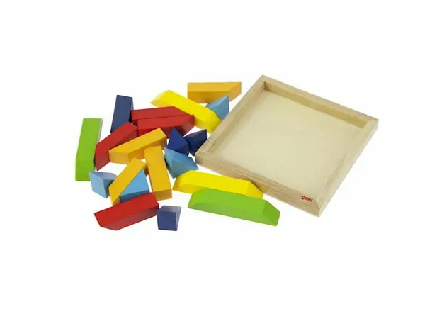 ხის ასაწყობი ფაზლი Goki The wooden puzzle The world of shapes - square 57572-3, 3 image