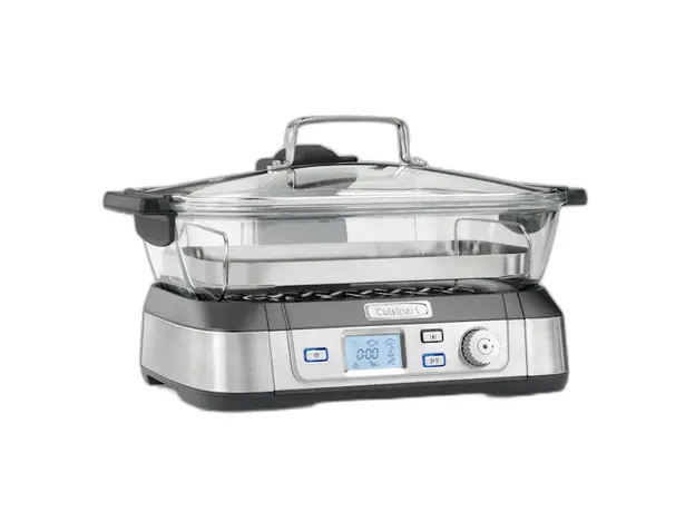 ორთქლსახარში Cuisinart STM1000E, 1800W, 5L, Electric Glass Steamer, Black/Silver, 2 image