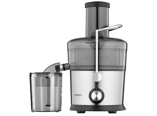წვენსაწური Ardesto centrifugal juicer, 1100W, bowl-1L, plastic/iron, silver-black, 2 image