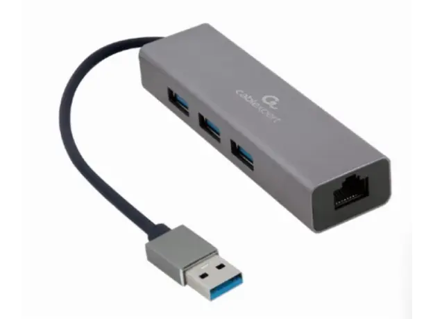 ადაპტერი Gembird A-AMU3-LAN-01 USB AM Gigabit network adapter with 3-port USB 3.0 hub