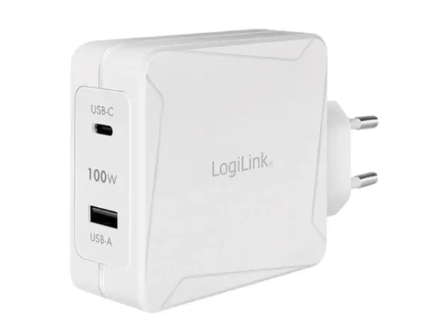 ადაპტერი Logilink PA0281 Dual USB charger set 1x USB-C 1x USB-A 100W white