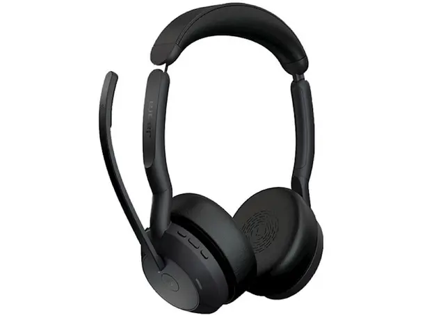 ყურსასმენი Jabra 25599-999-999 Evolve2 55, Link380a MS Stereo, Headset, Wireless, Bluetooth, USB, Black, 4 image