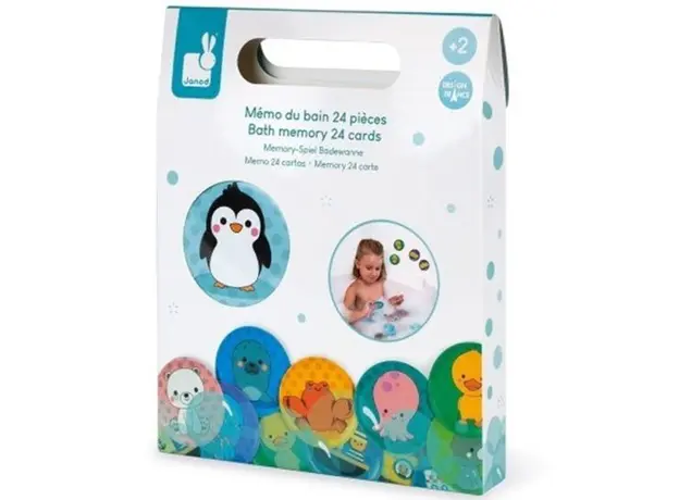 სათამაშო აბაზანისთვის Janod Bath memory 24 cards