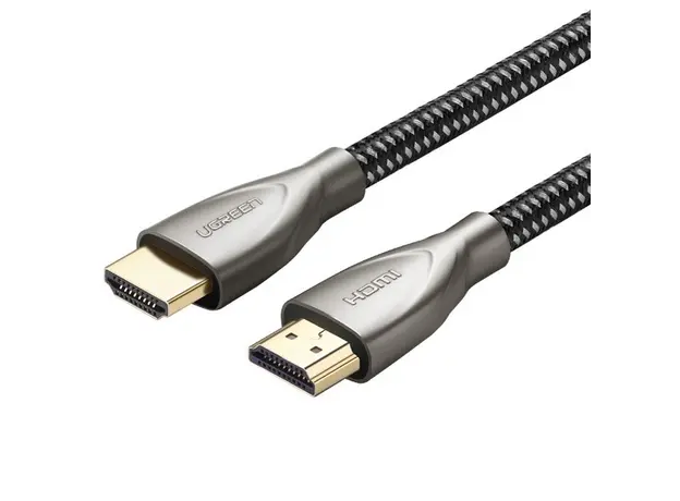 HDMI კაბელი UGREEN 50108, HDMI 2.0 4K Carbon Fiber Zinc Alloy Cable, 2m, Gray, 2 image