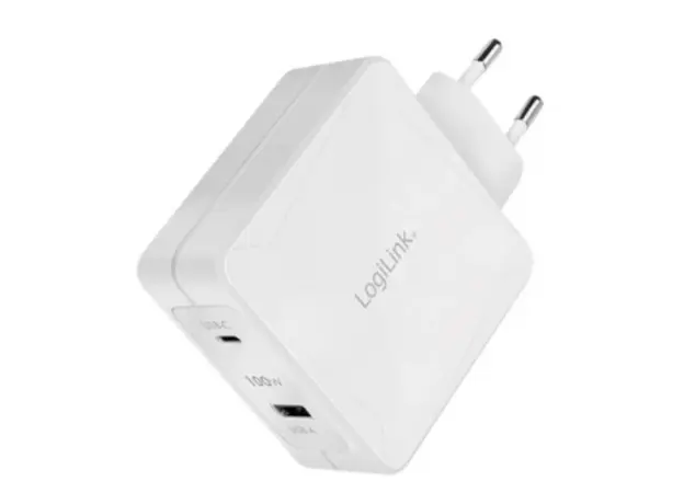 ადაპტერი Logilink PA0281 Dual USB charger set 1x USB-C 1x USB-A 100W white, 4 image
