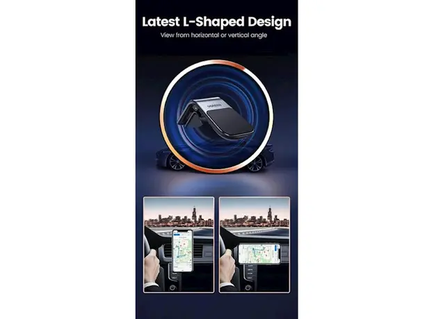 მობილურის დამჭერი UGREEN LP290 (80712B), Smartphone Car Holder, Black/Silver, 3 image