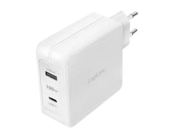 ადაპტერი Logilink PA0281 Dual USB charger set 1x USB-C 1x USB-A 100W white, 3 image