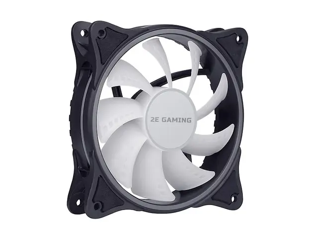 ქულერი 2E GAMING  Case fan (F120OI-ARGB), 120mm, 3+3pin 5V Aura, white blades, black frame,outer-inner LED, 3 image