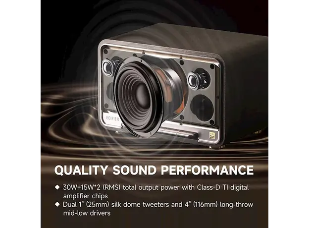 დინამიკი Edifier D32 Tabletop Wireless Speaker Black Walnut, 17 image