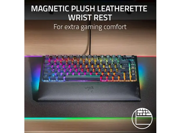 კლავიატურა Razer Keyboard BlackWidow V4 75% RGB 83key Mechanical Tactile Switch GEN-3 USB EN, black, 5 image