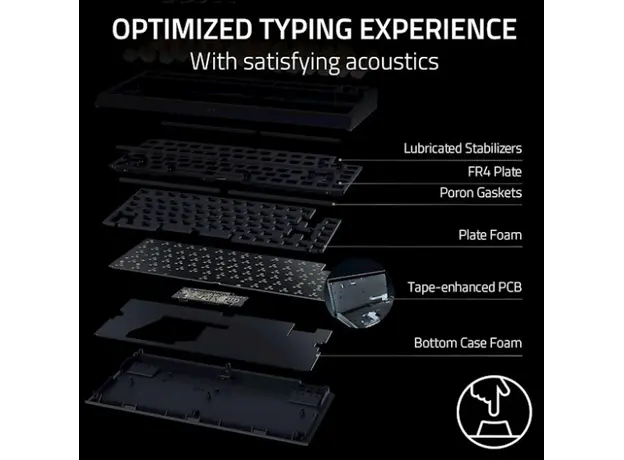 კლავიატურა Razer Keyboard BlackWidow V4 75% RGB 83key Mechanical Tactile Switch GEN-3 USB EN, black, 3 image