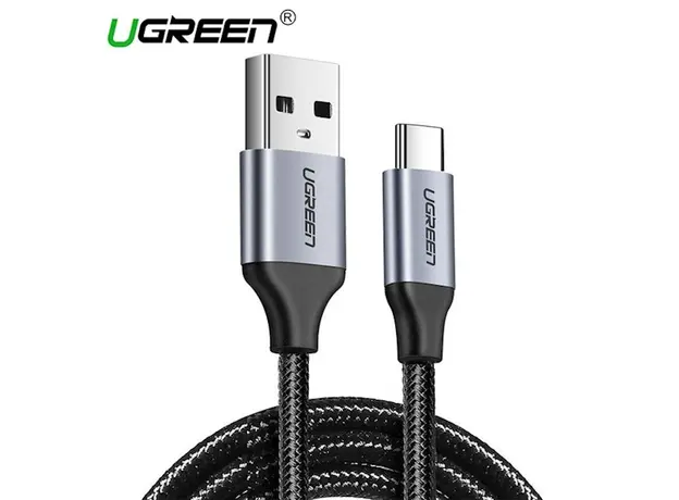 USB კაბელი Ugreen US288 (60126) UGREEN USB 2.0 A to Type C Cable Nickel Plating Aluminum Braid 1m (Black)