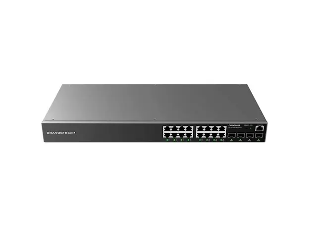 სვიჩი Grandstream GWN7802P, 16-Port Gigabit, PoE + Switch, Gray, 2 image