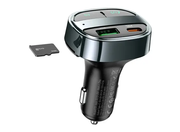 მანქანის დამტენი Hoco E70 PD30W+QC3.0 car BT FM transmitter Magic Night, 4 image