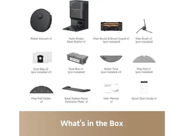 მტვერსასრუტი Dreame Robot Vacuum D20 Pro Plus Black (RLD43SD), 9 image