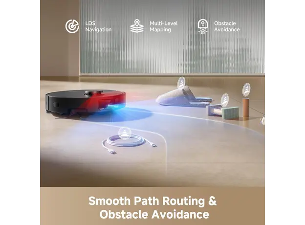 მტვერსასრუტი Dreame Robot Vacuum D20 Pro Plus Black (RLD43SD), 7 image